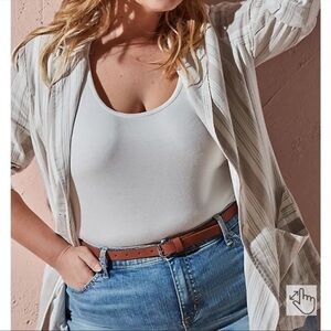 Torrid Taupe Stripe Linen Blend Blazer